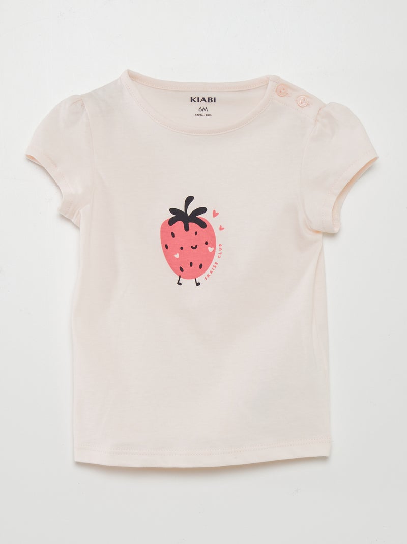T-shirt com desenho ROSA - Kiabi