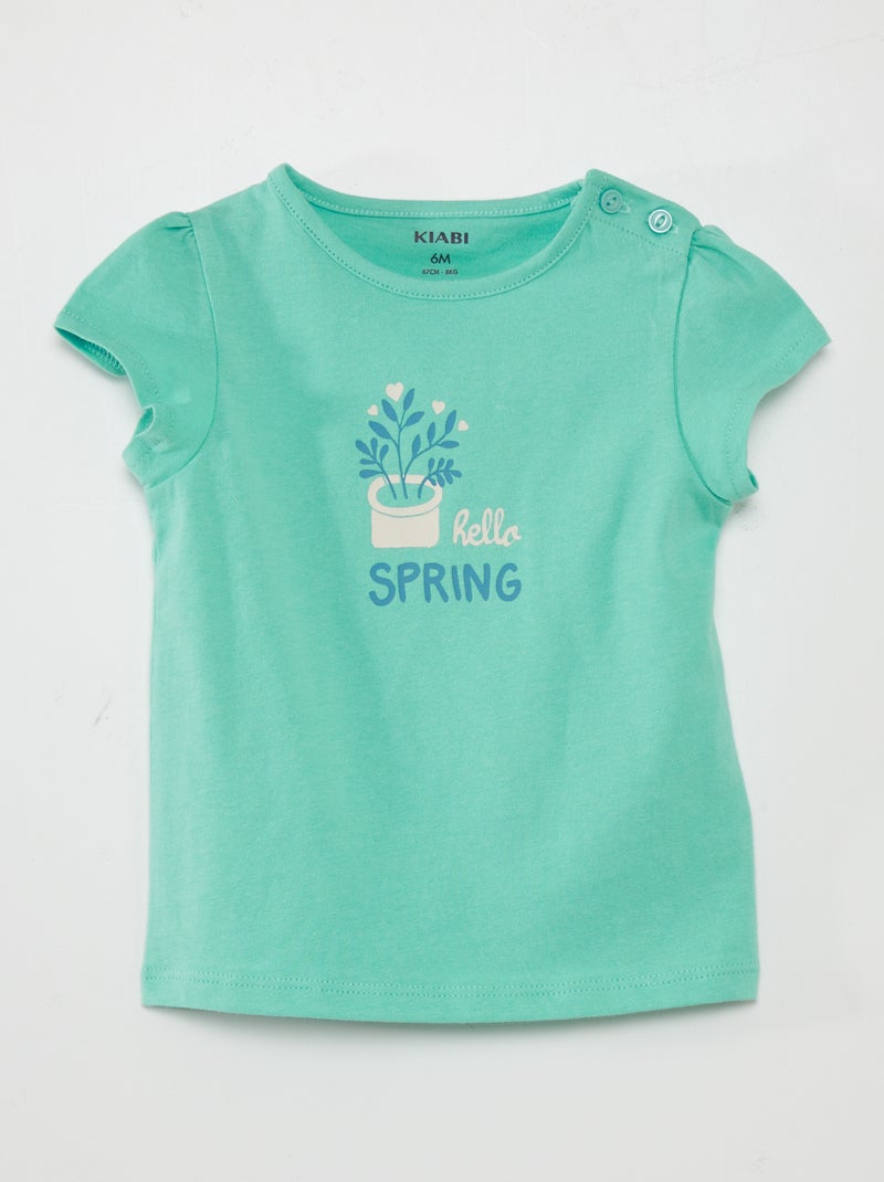 T-shirt com desenho VERDE - Kiabi