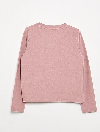 T-shirt com detalhes em pérolas