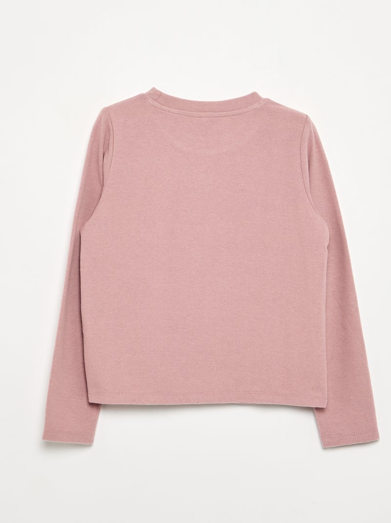 T-shirt com detalhes em pérolas Rosa - Kiabi