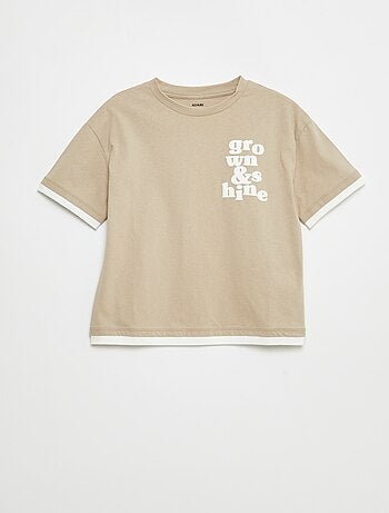 T-shirt com efeito 2 em 1