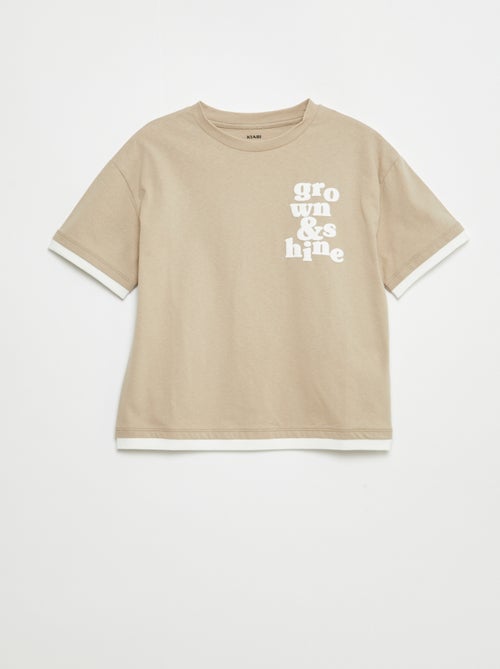 T-shirt com efeito 2 em 1 - Kiabi