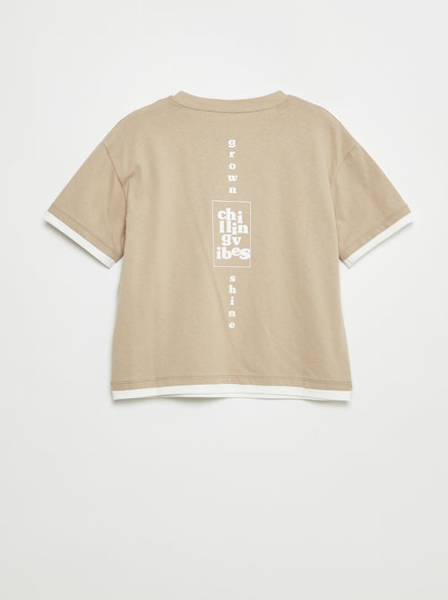 T-shirt com efeito 2 em 1 - Kiabi