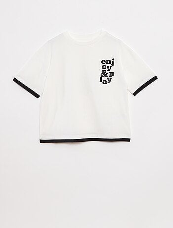 T-shirt com efeito 2 em 1