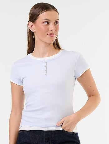 T-shirt com efeito 2 em 1 de manga curta
