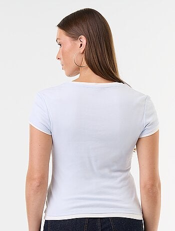 T-shirt com efeito 2 em 1 de manga curta