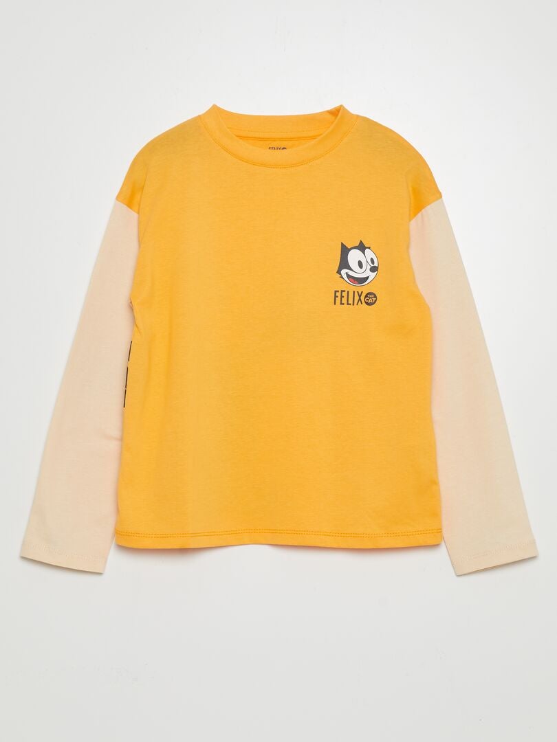 T-shirt com efeito 2 em 1 'O Gato Félix' LARANJA - Kiabi