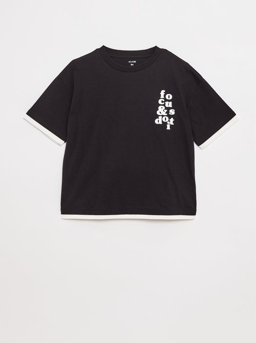 T-shirt com efeito 2 em 1 - Kiabi