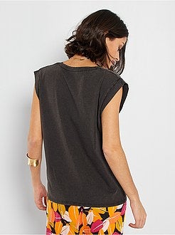 T-shirt com efeito envelhecido de conceção ecológica - Kiabi