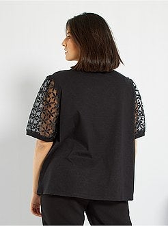 T-shirt com efeito organza - Kiabi