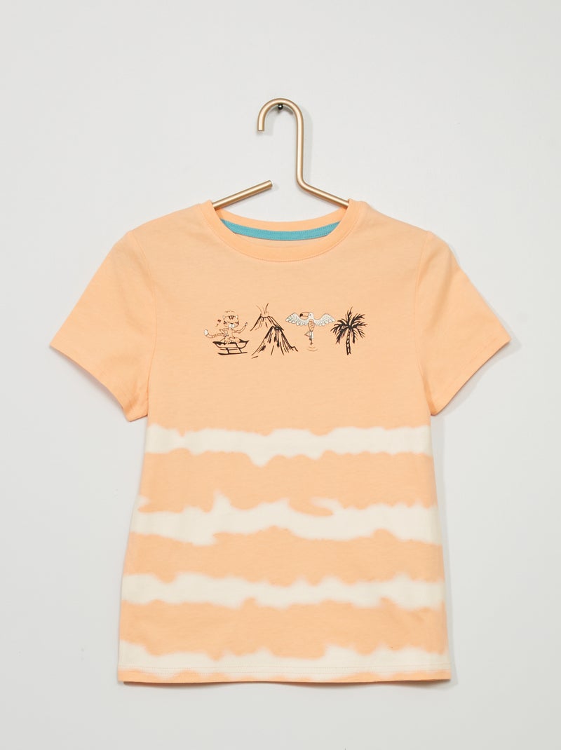 T-shirt com efeito 'Tie and Dye' LARANJA - Kiabi