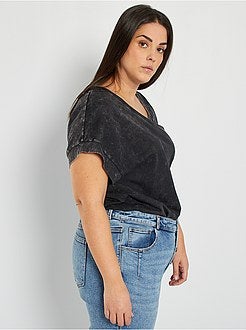 T-shirt com efeito usado de conceção ecológica - Kiabi