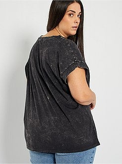 T-shirt com efeito usado de conceção ecológica - Kiabi