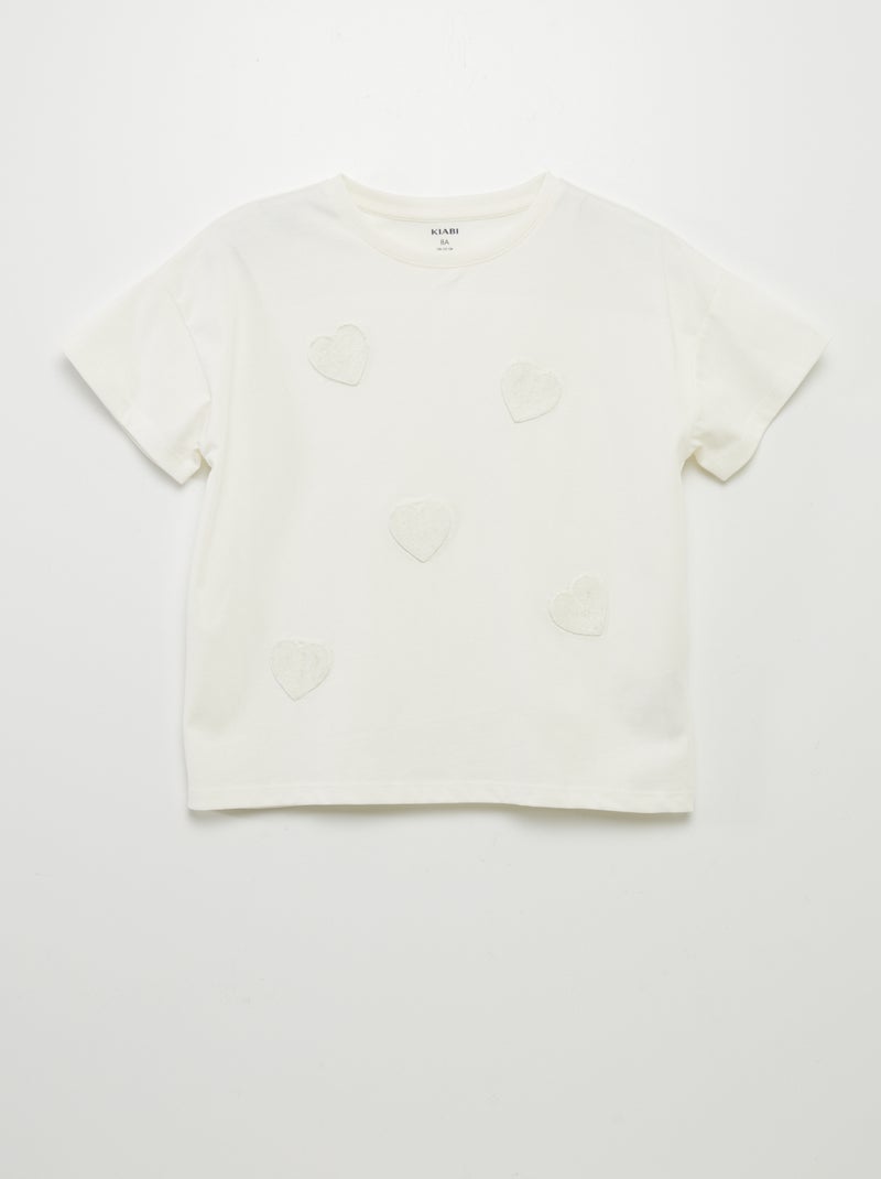 T-shirt com estampa de manga curta BRANCO - Kiabi
