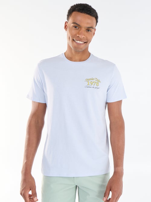 T-shirt com Estampa Frente e Verso e Mangas Curtas - Kiabi