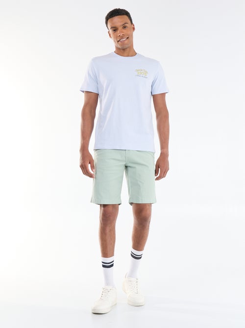 T-shirt com Estampa Frente e Verso e Mangas Curtas - Kiabi