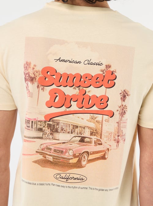 T-shirt com Estampa Frente e Verso e Mangas Curtas - Kiabi