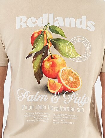T-shirt com Estampa Frente e Verso e Mangas Curtas