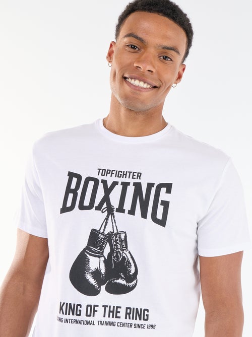 T-shirt com Estampa Frente e Verso e Mangas Curtas - Kiabi
