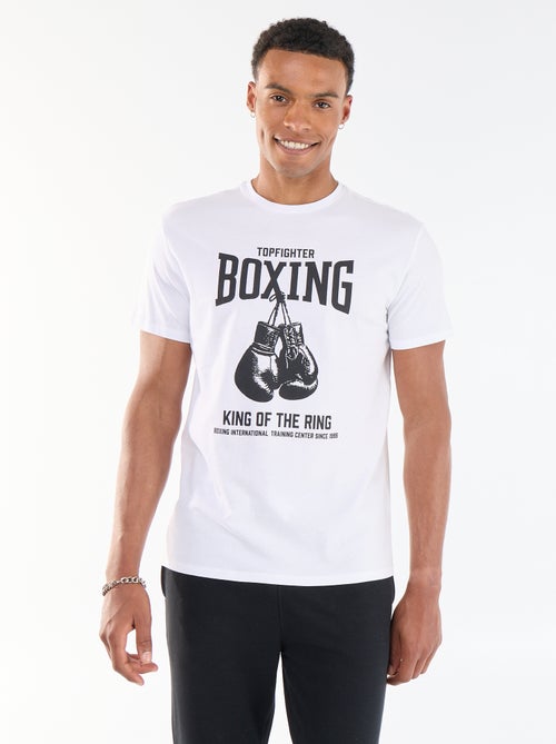 T-shirt com Estampa Frente e Verso e Mangas Curtas - Kiabi