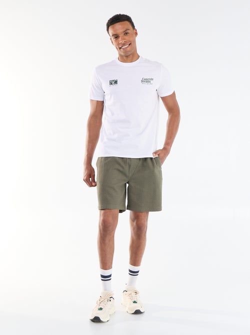 T-shirt com Estampa Frente e Verso e Mangas Curtas - Kiabi