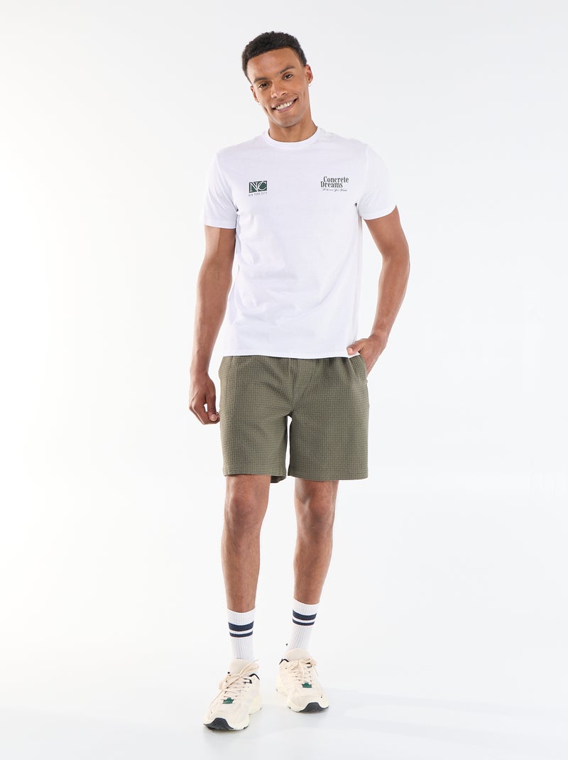 T-shirt com Estampa Frente e Verso e Mangas Curtas Branco - Kiabi