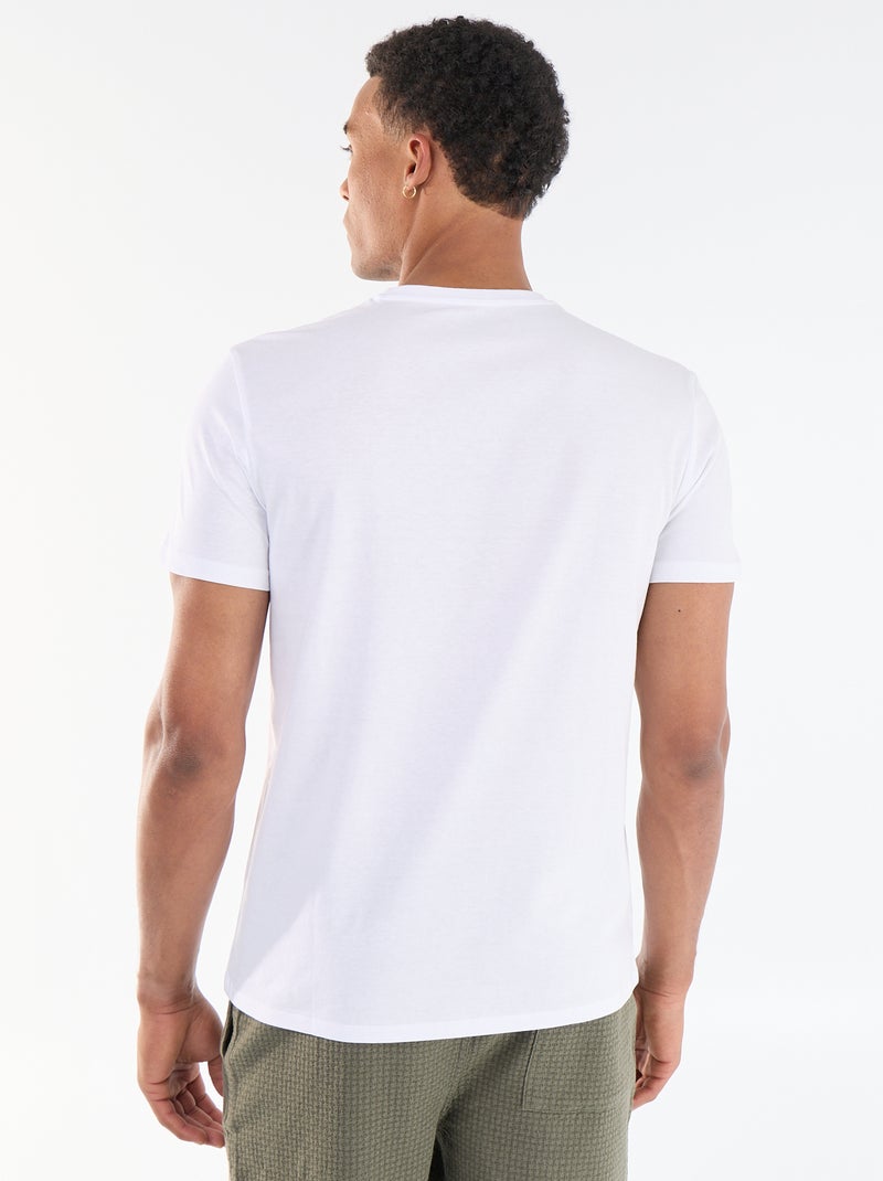 T-shirt com Estampa Frente e Verso e Mangas Curtas Branco - Kiabi