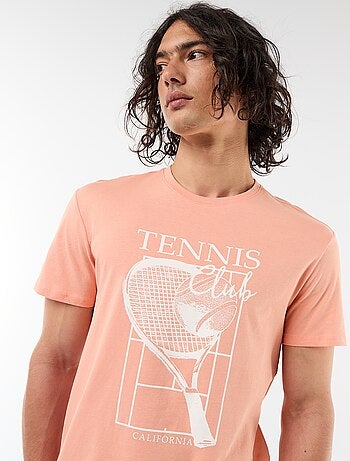 T-shirt com Estampa Frente e Verso e Mangas Curtas