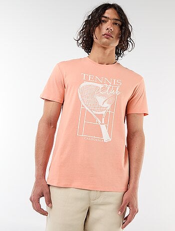 T-shirt com Estampa Frente e Verso e Mangas Curtas