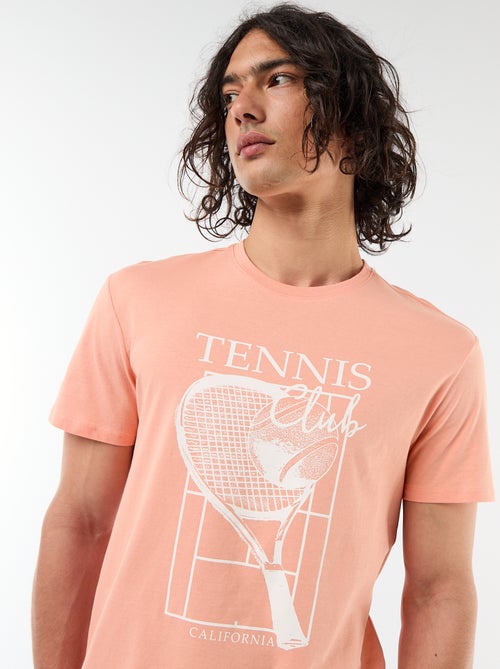 T-shirt com Estampa Frente e Verso e Mangas Curtas - Kiabi