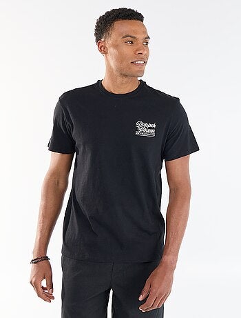 T-shirt com Estampa Frente e Verso e Mangas Curtas