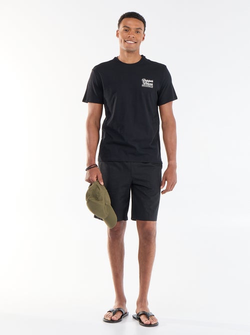 T-shirt com Estampa Frente e Verso e Mangas Curtas - Kiabi