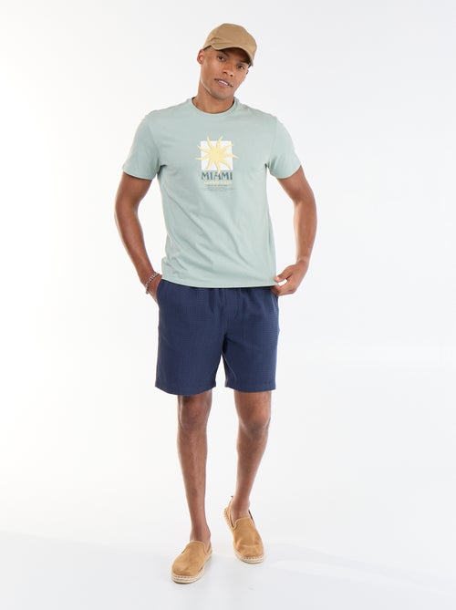 T-shirt com Estampa Frente e Verso e Mangas Curtas - Kiabi