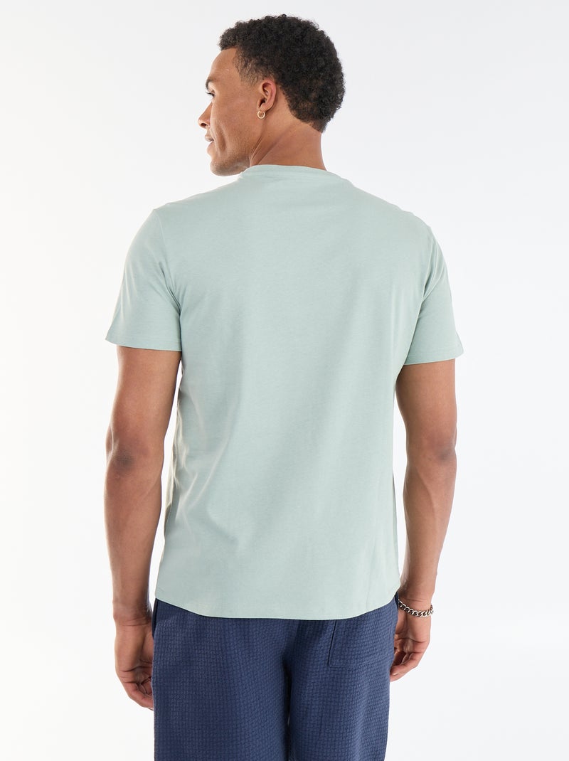 T-shirt com Estampa Frente e Verso e Mangas Curtas Verde - Kiabi