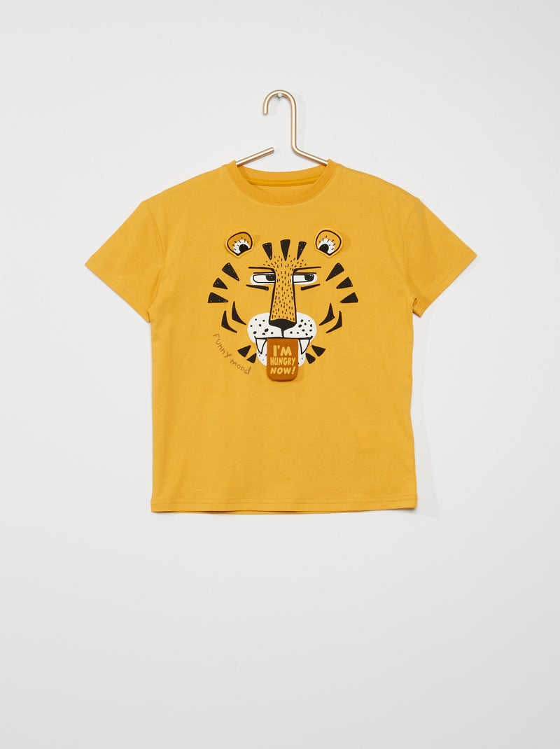T-shirt com estampa 'tigre' AMARELO - Kiabi