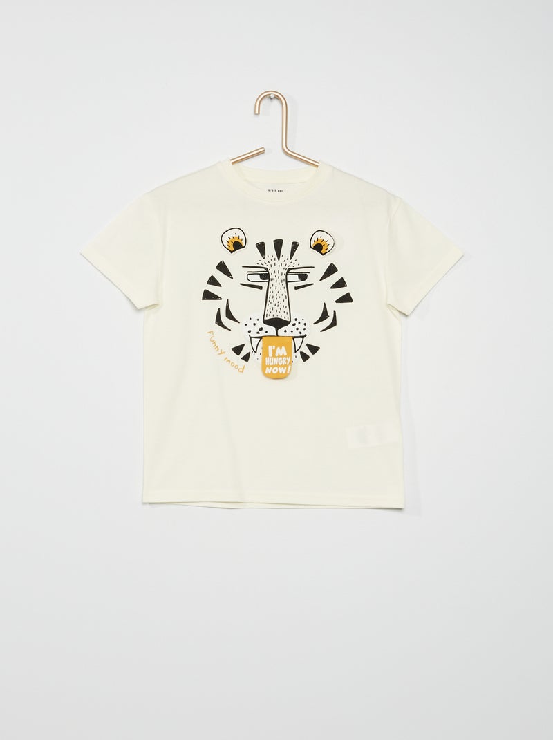 T-shirt com estampa 'tigre' BEGE - Kiabi