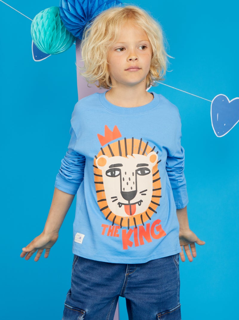 T-shirt com estampado - Graphik Edition AZUL - Kiabi
