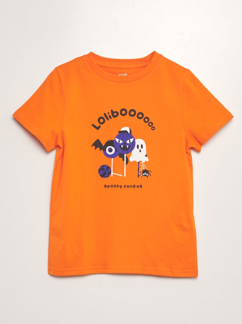T-shirt com estampado - Halloween LARANJA - Kiabi