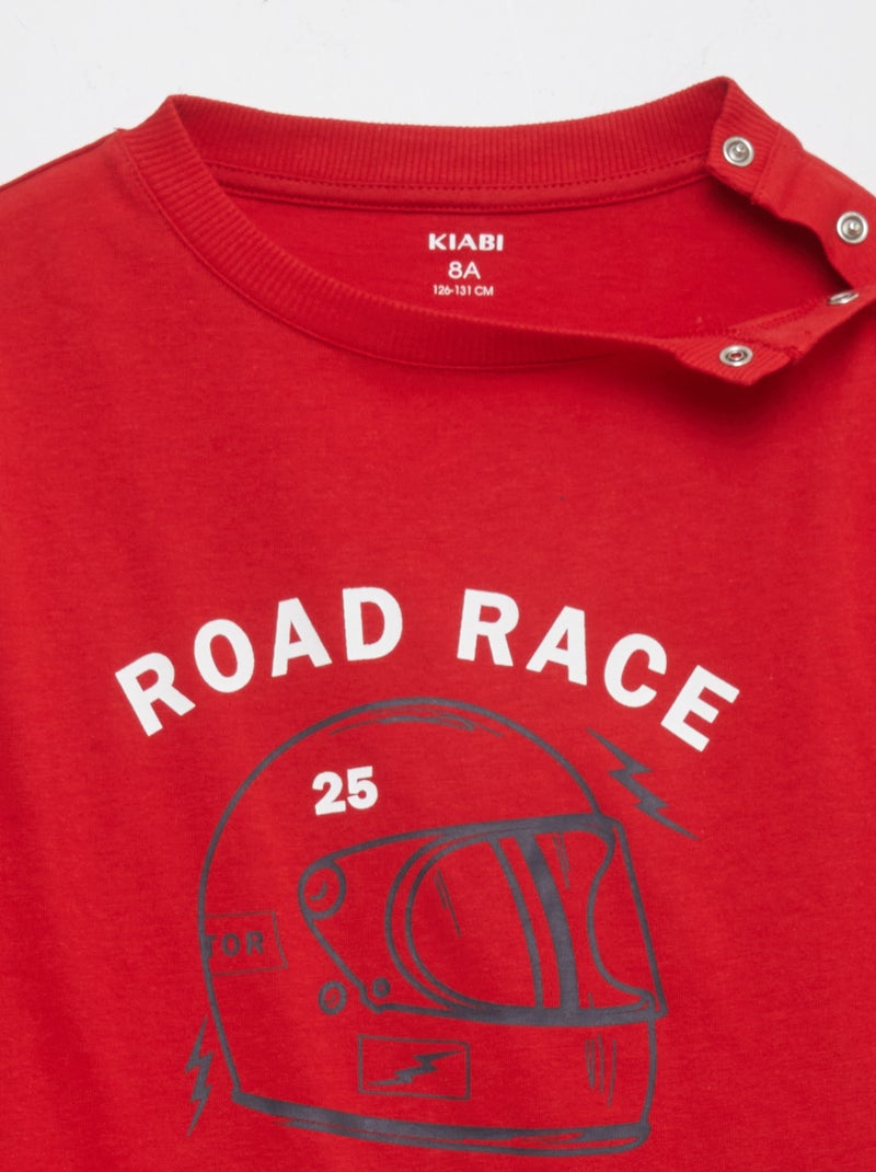 T-shirt com estampado - So Easy VERMELHO - Kiabi