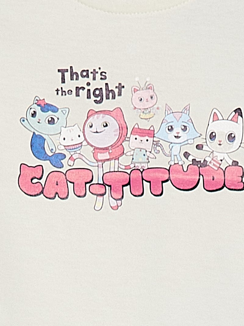 T-shirt com estampado 'A Casa Mágica da Gaby' cavas com folhos BRANCO - Kiabi