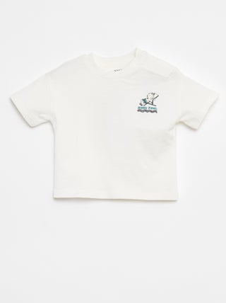 T-shirt com estampado à frente e atrás