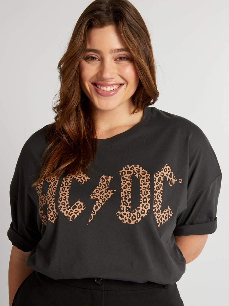 T-shirt com estampado 'AC/DC' PRETO - Kiabi
