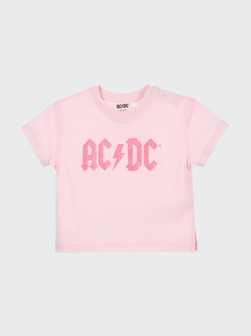T-shirt com estampado 'AC/DC' ROSA - Kiabi