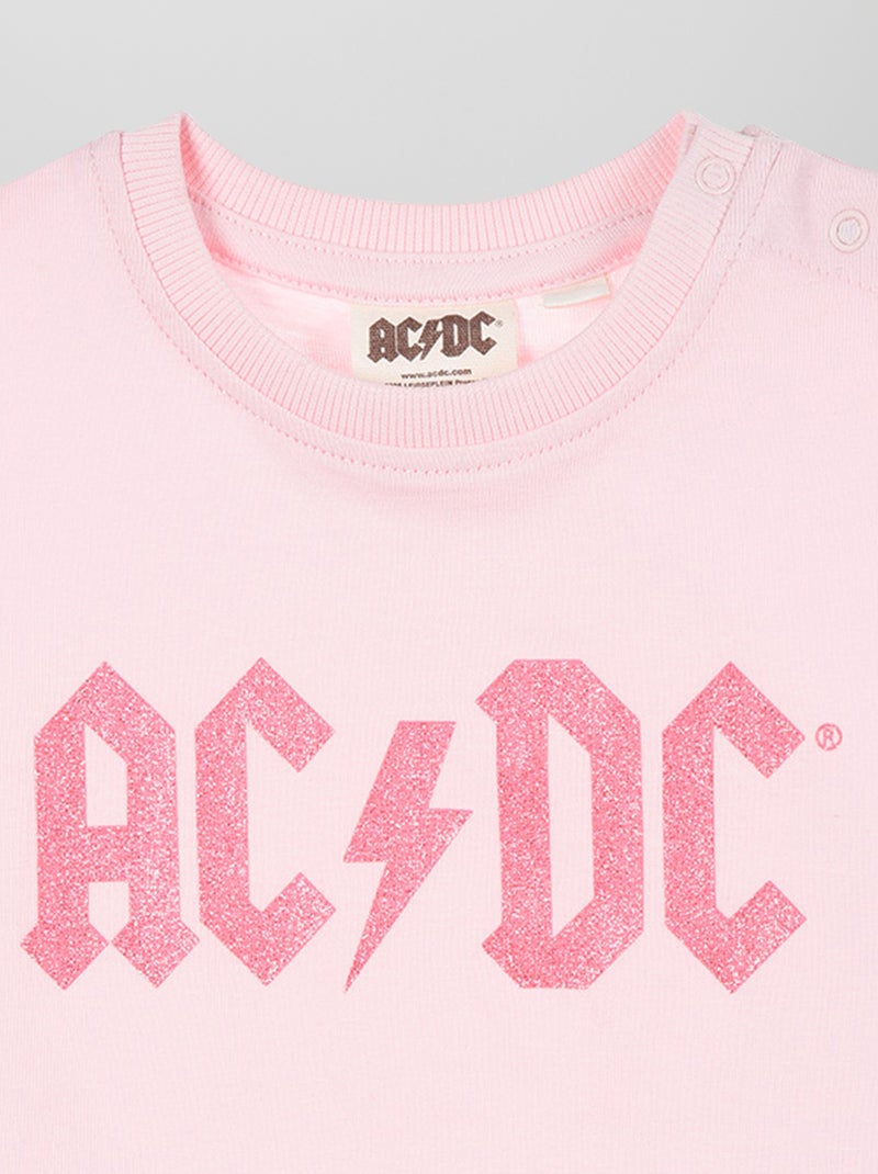T-shirt com estampado 'AC/DC' ROSA - Kiabi