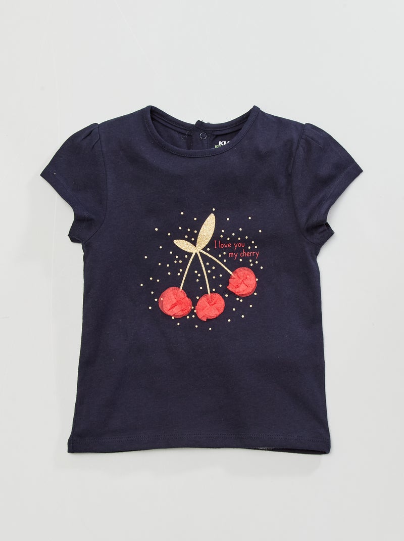 T-shirt com estampado 'ananás' AZUL - Kiabi