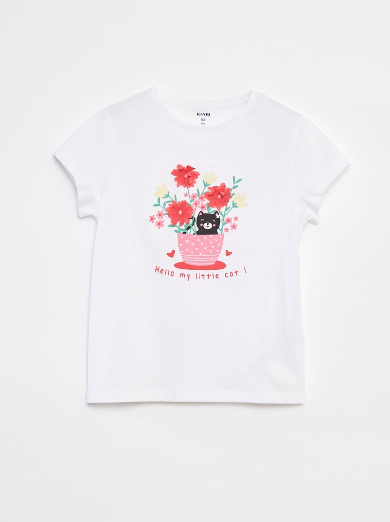 T-shirt com estampado animado Branco - Kiabi