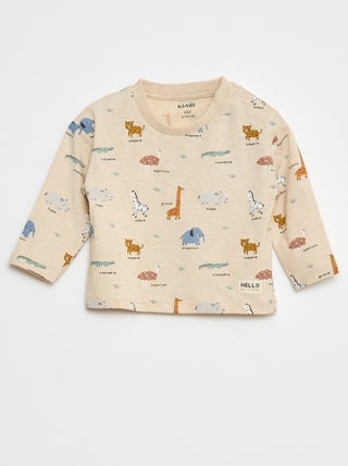 T-shirt com estampado animais