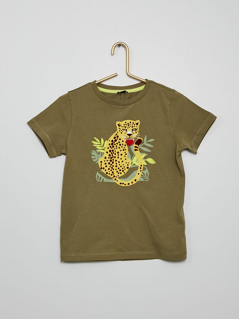 T-shirt com estampado 'animais' em relevo VERDE - Kiabi