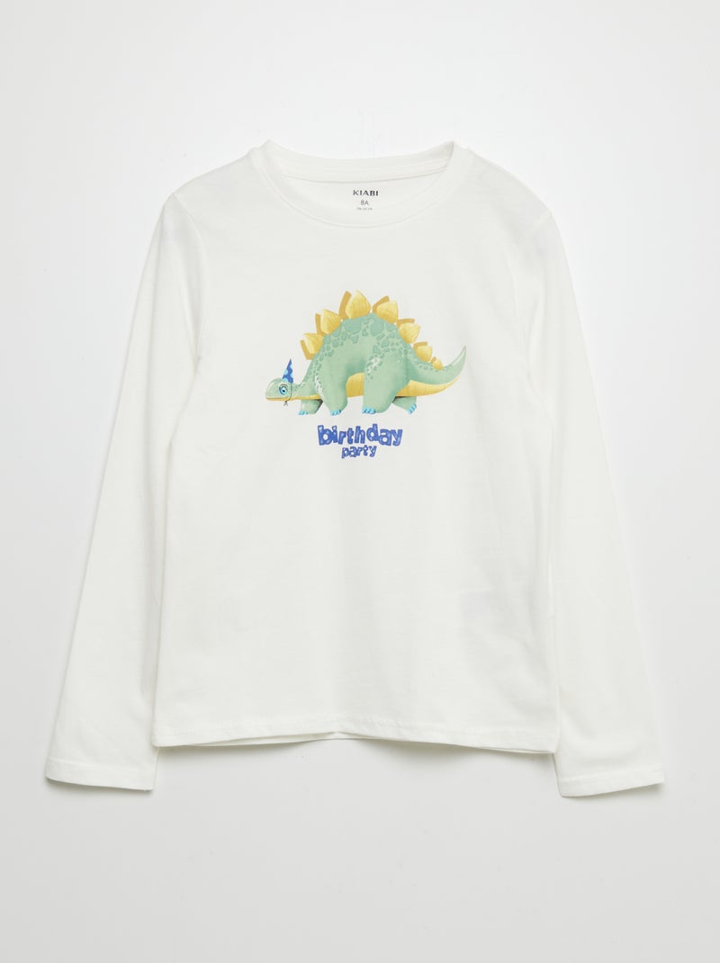 T-shirt com estampado aniversário BRANCO - Kiabi