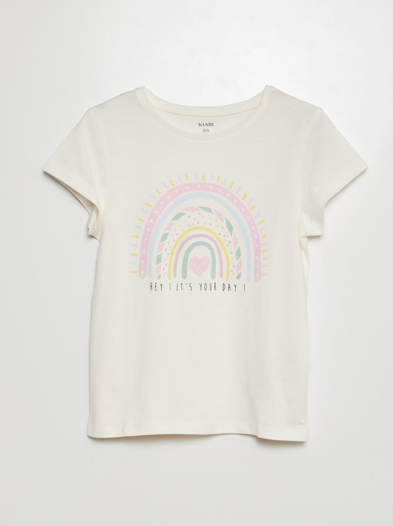 T-shirt com estampado aniversário BRANCO - Kiabi
